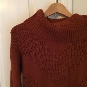 Banana Republic drapey cowl neck rust sweater